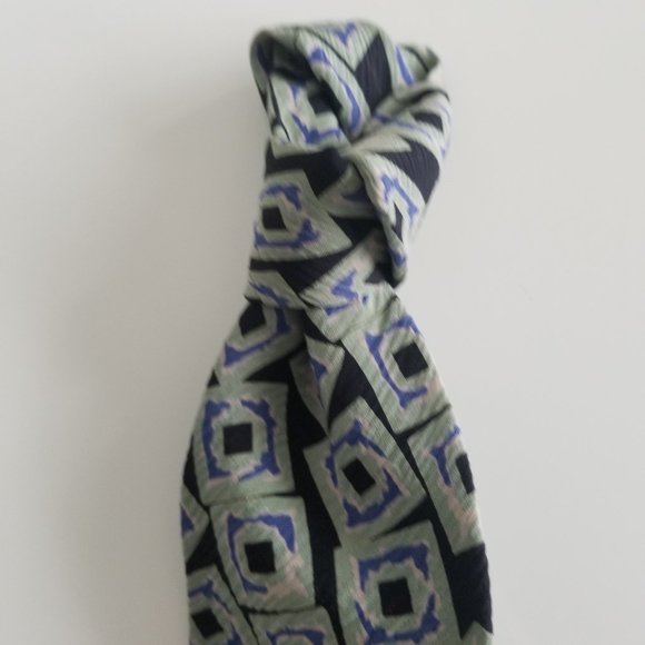 FRANK STELLA Geometric Design Italian Silk Tie - Picture 4 of 9